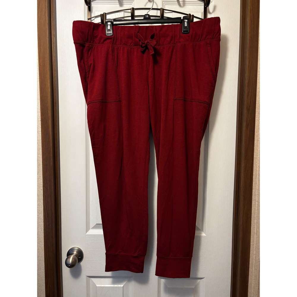 Isabel by Ingrid & Isabel Maternity Joggers Burgundy Red XL Lounge Pants Pockets